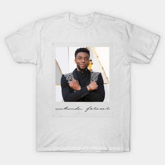 Chadwick Boseman (Wakanda Forever Polaroid) T-Shirt by Young Inexperienced 